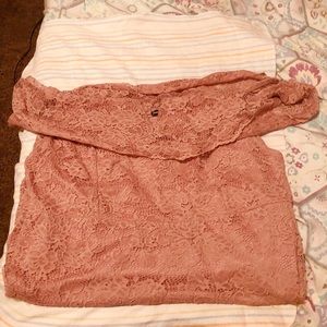 Off the shoulder blush pink dress !